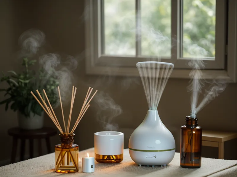 Diffuseur ultrasonique d'huiles essentielles dans un petit appartement, un choix simple pour débuter en aromathérapie