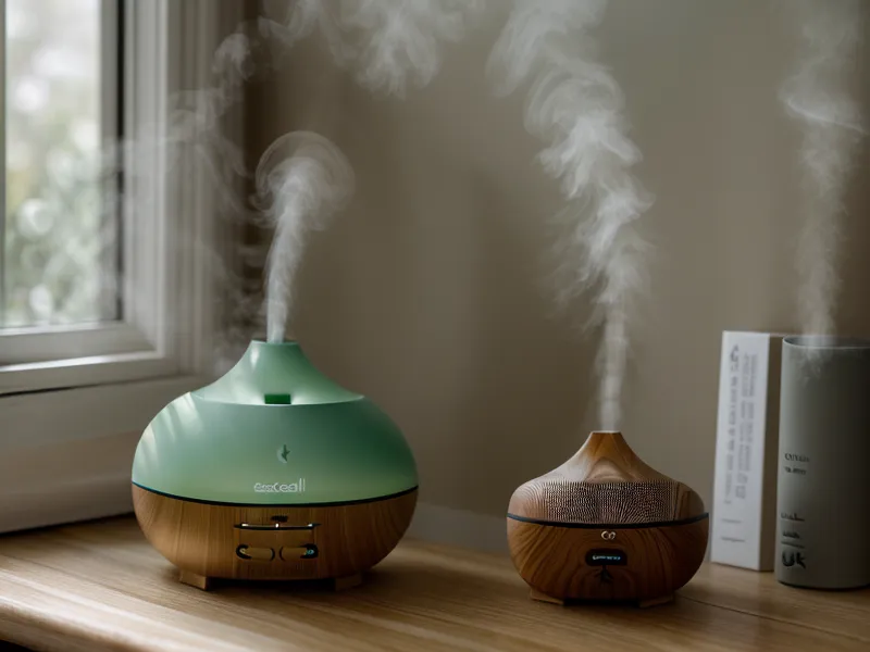 Remplissage du réservoir d'un diffuseur ultrasonique d'huiles essentielles, format pensé pour un petit appartement