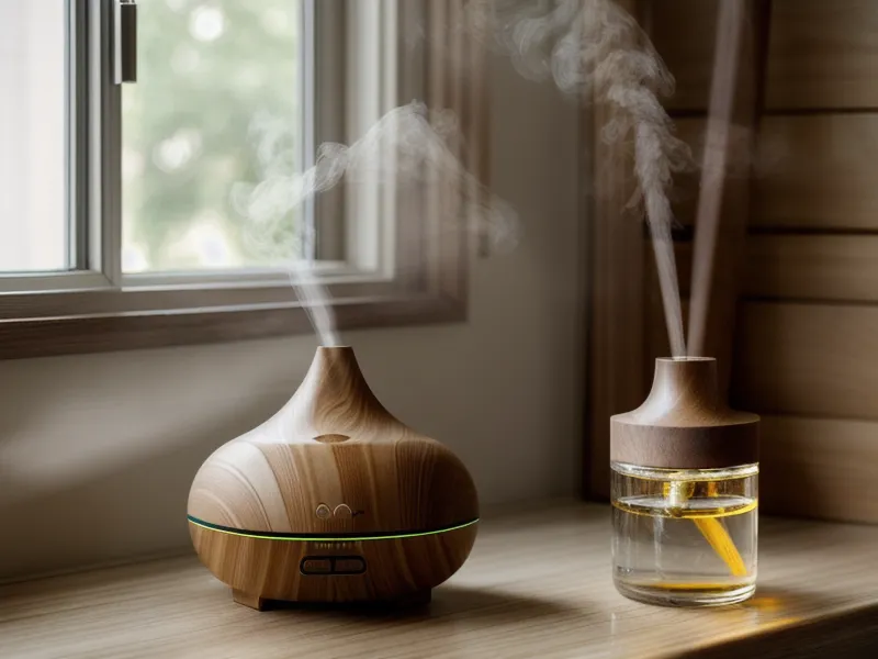 Goutte d'huile essentielle sur un galet poreux, routine maison douce pour mieux respirer au bureau.
