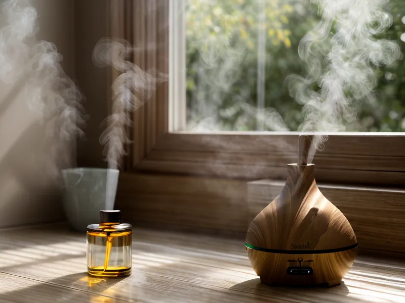 Préparation d'un mélange de vinaigre blanc et d'huile essentielle de citron pour un nettoyant vitres naturel