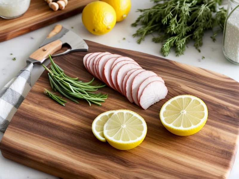 Planche à découper en bois séchant à la verticale après un entretien de cuisine naturel